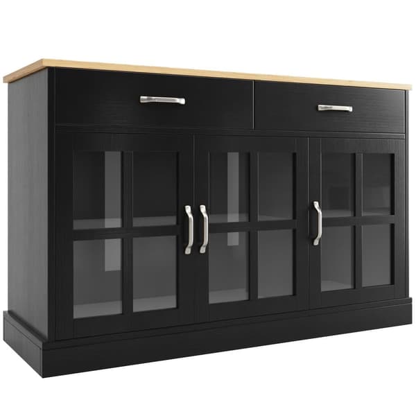 Moderne buffetskab - 2 skuffer, 3 låger - MDF - sort