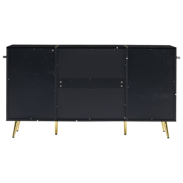 Senkki 140x40x76 cm - 2 ovella - 3 laatikolla - lastulevy - musta
