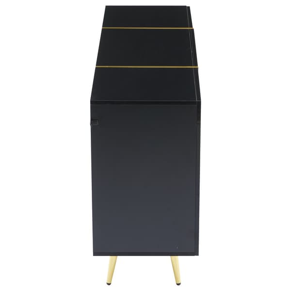 Senkki 140x40x76 cm - 2 ovella - 3 laatikolla - lastulevy - musta