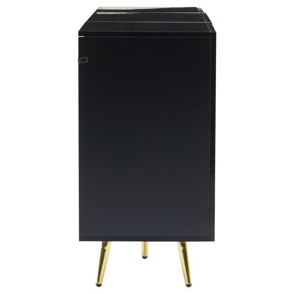 Senkki 140x40x76 cm - 2 ovella - 3 laatikolla - lastulevy - musta