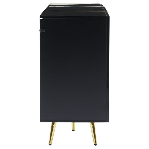 Senkki 140x40x76 cm - 2 ovella - 3 laatikolla - lastulevy - musta