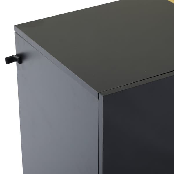 Senkki 140x40x76 cm - 2 ovella - 3 laatikolla - lastulevy - musta