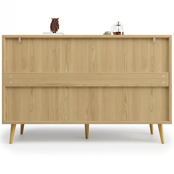 Moderne skænk - 4 døre - geometrisk design - MDF - natur