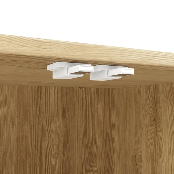 Moderne skænk - 4 døre - geometrisk design - MDF - natur
