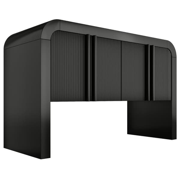 Modernt bufféskåp - 4 dörrar med unik design - tillverkat av MDF - svart