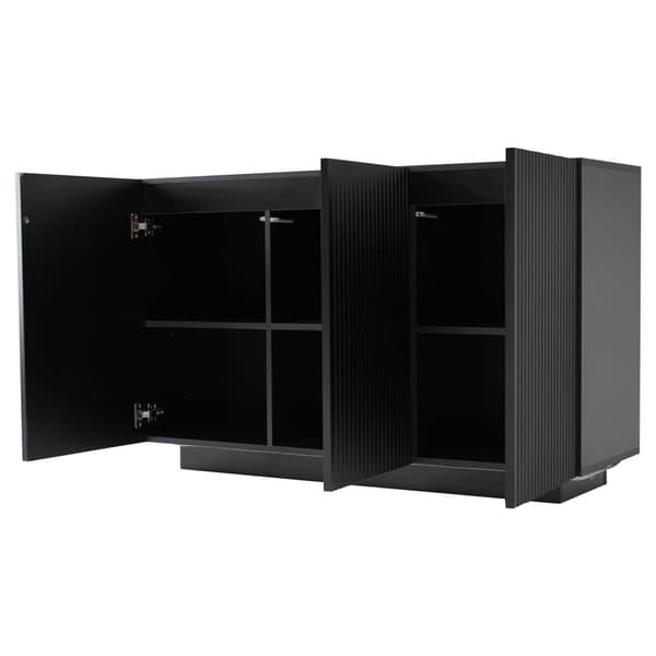Skænk 120x40x75 cm - med 3 låger - med LED-belysning - spånplade - sort
