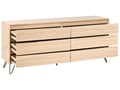 Miniatyrbilde 8 av 11: Kommode Lysebrun Sponplater 6 skuffer Svarte ben Minimalistisk design Soverom Stue