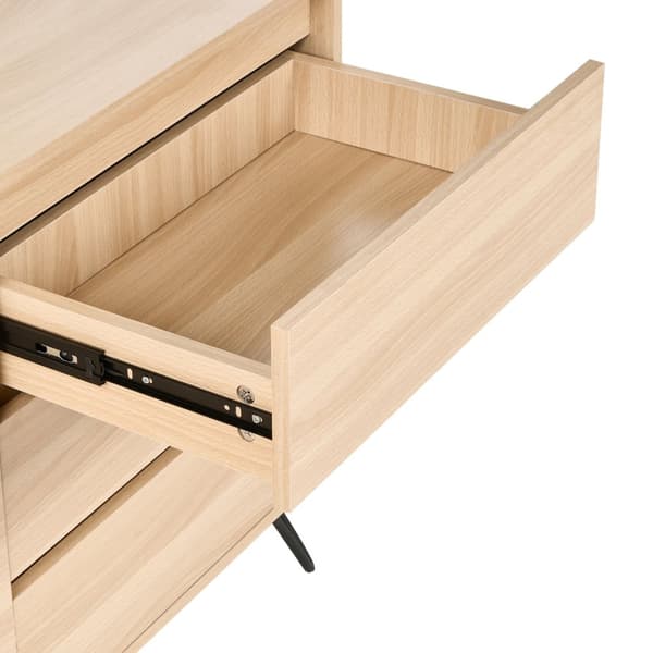 Skænk Lysebrun Spånplade 2 døre 3 skuffer Sorte ben Minimalistisk design Soveværelse Stue