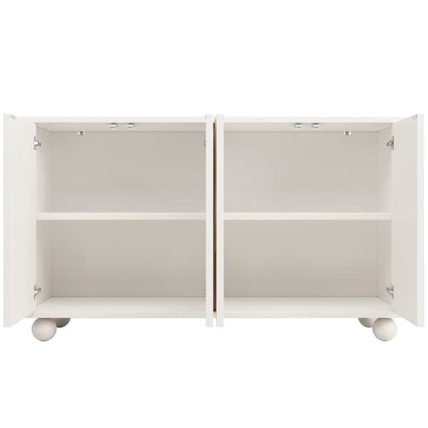 Moderne skænk - 4 døre med unikt design - lavet af MDF - hvid
