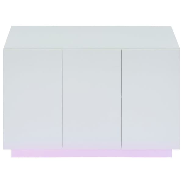Senkki 120x40x75 cm - LED-valaistuksella - 3 ovella - lastulevy - valkoinen
