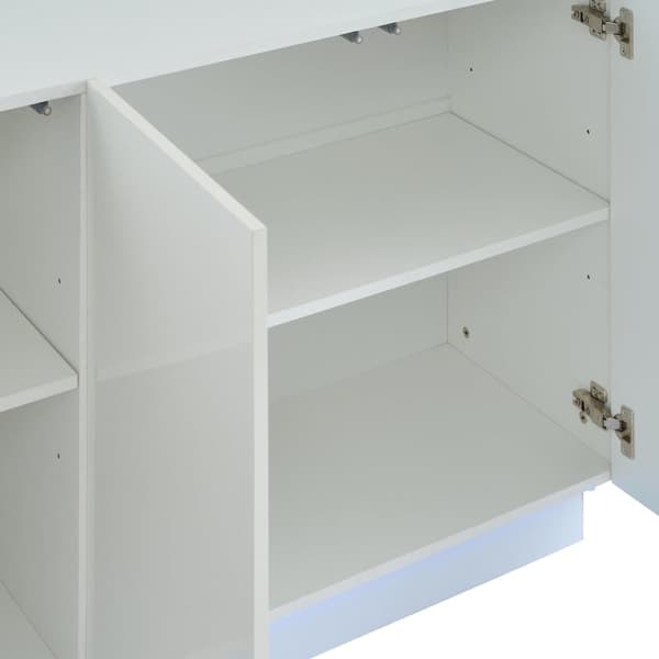Senkki 120x40x75 cm - LED-valaistuksella - 3 ovella - lastulevy - valkoinen