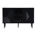 Pikkukuva 5 / 9: Senkki 120x38x79,5cm - 3 ovella - metallijaloilla + lasiovet - musta