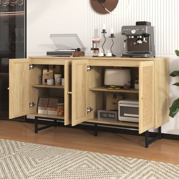Sideboard i rotting - med 4 dörrar - natur