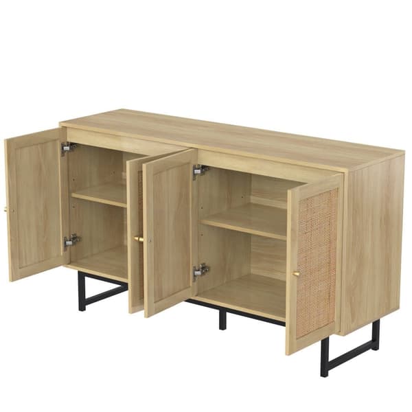 Sideboard i rotting - med 4 dörrar - natur
