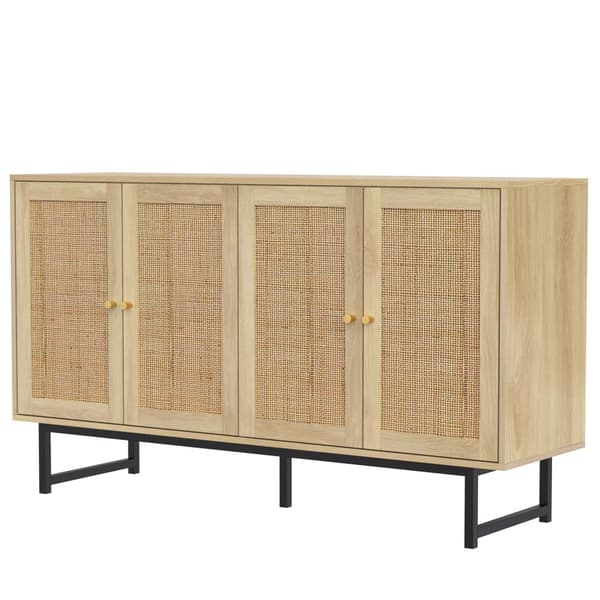 Sideboard i rotting - med 4 dörrar - natur