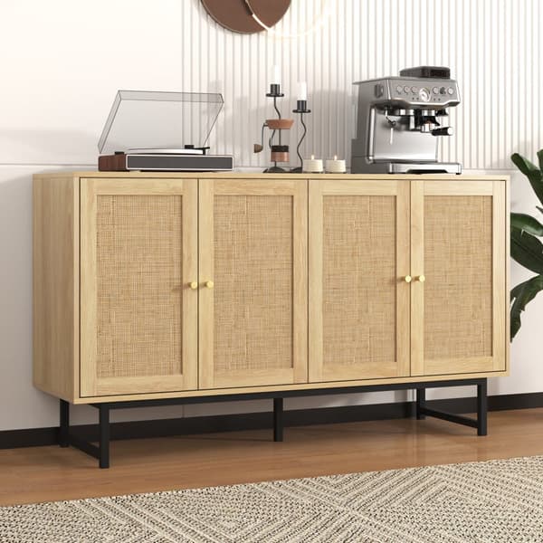 Sideboard i rotting - med 4 dörrar - natur