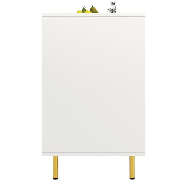 Moderne skænk - 4 døre med unikt design - lavet af MDF - hvid