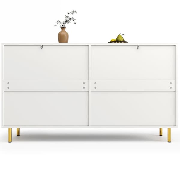 Moderne skænk - 4 døre med unikt design - lavet af MDF - hvid