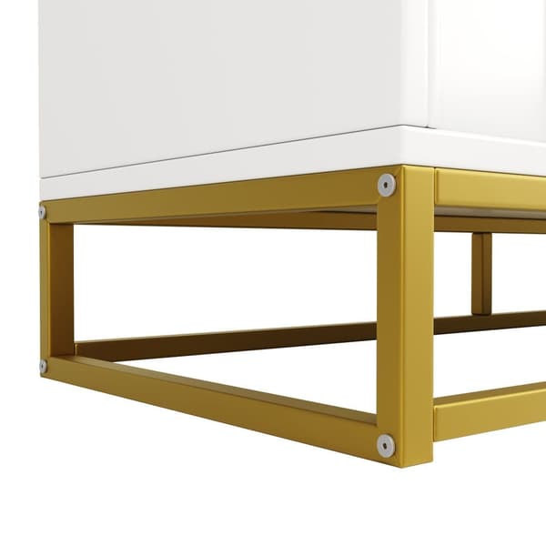 Moderni senkki 120×40×85 cm - 3 ovea säädettävillä hyllyillä - valkoinen