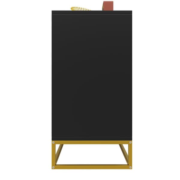 Modern skänk 120×40×85 cm - 3 dörrar med justerbara hyllor - Svart