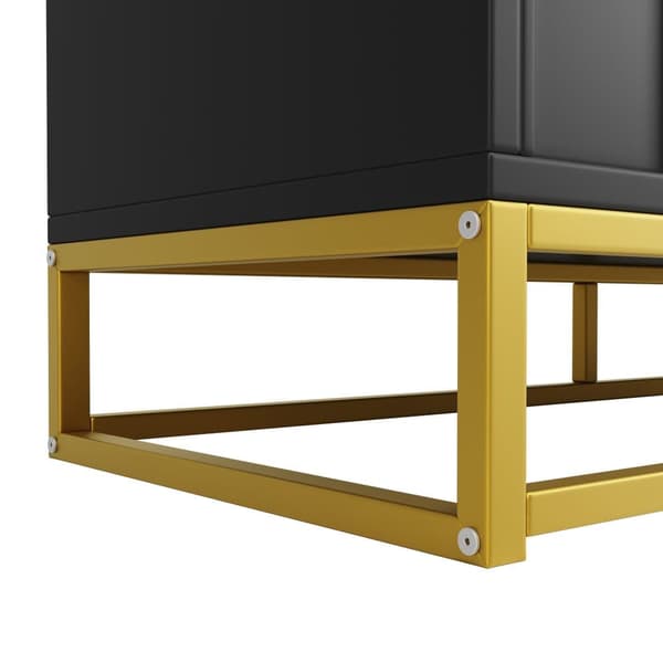 Modern skänk 120×40×85 cm - 3 dörrar med justerbara hyllor - Svart