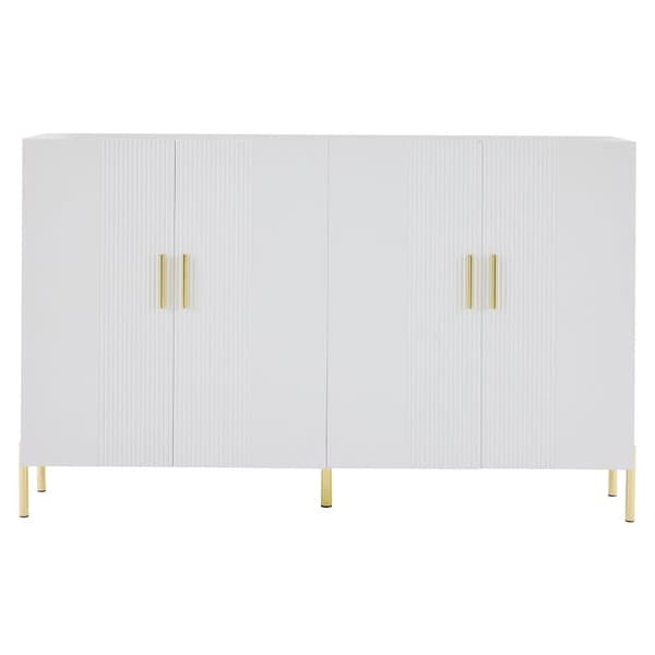 Skænk 160x35x100cm - 4 låger - Spånplade - Hvid
