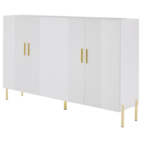 Skænk 160x35x100cm - 4 låger - Spånplade - Hvid