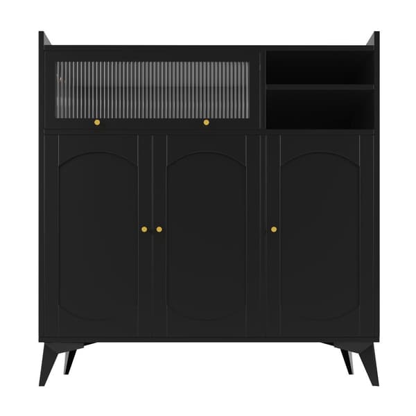 Moderne Buffet - Lavet af MDF - Med 3 låger og 3 rum - Sort
