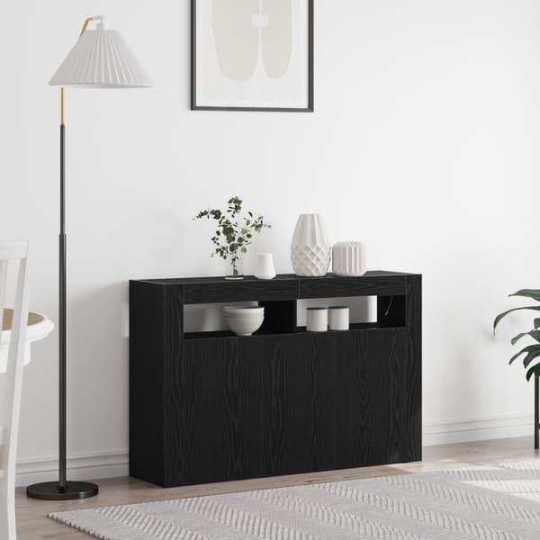 Sideboard Svart ek Konstruerat trä 116 x 30 x 75 cm
