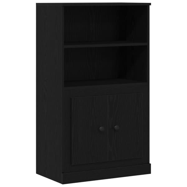 Högt skåp Svart Ek 132x35,5x103,5 cm Konstruerat trä