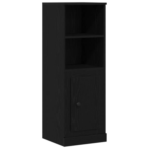 Högt skåp Svart Ek 132x35,5x103,5 cm Konstruerat trä