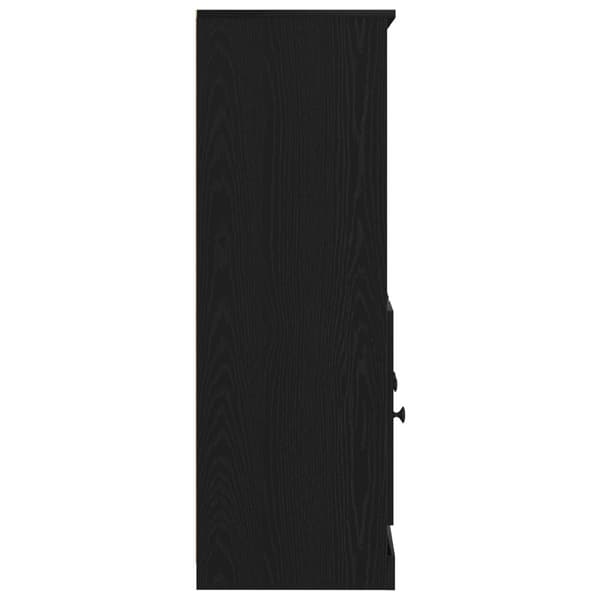 Högt skåp Svart Ek 132x35,5x103,5 cm Konstruerat trä