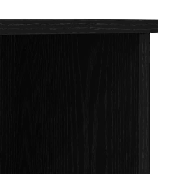 Högt skåp Svart Ek 132x35,5x103,5 cm Konstruerat trä