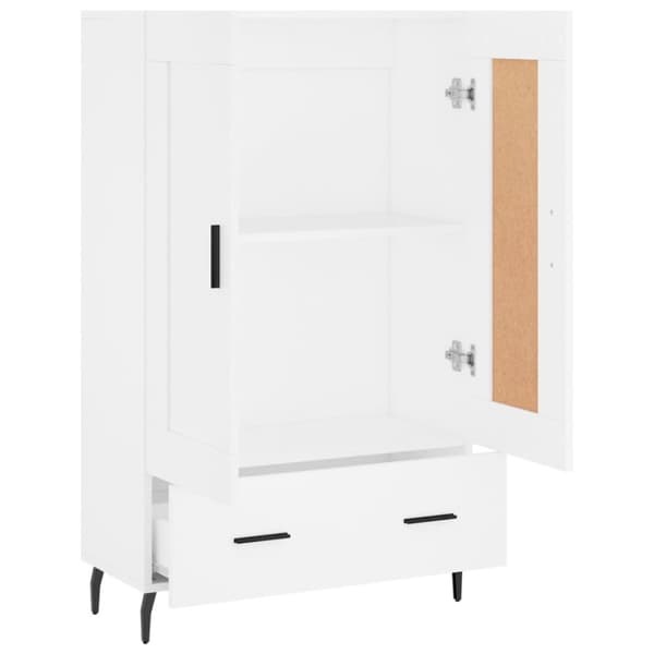 Högskåp vit 69,5x31x115 cm konstruerat trä