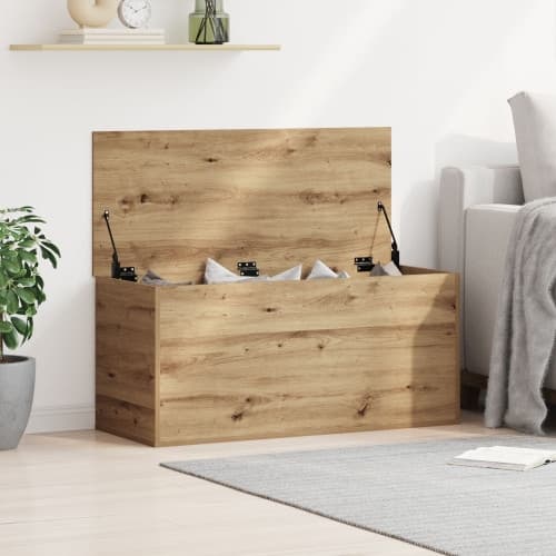 Förvaringslåda med lock artisan ek 100x42x46 cm konstruerat trä