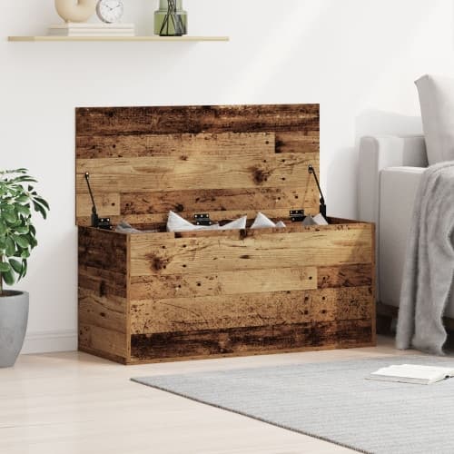 Förvaringslåda m.lock åtevunnet trä 100x42x46cm konstruerat trä