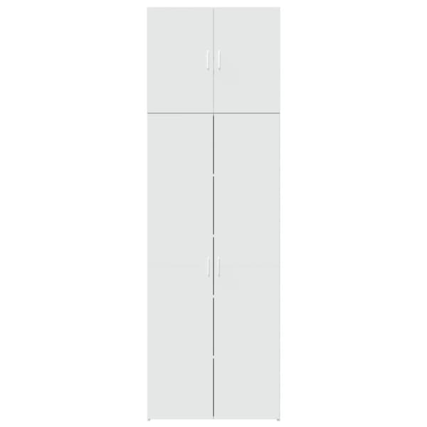 Högskåp vit 80x42,5x249 cm konstruerat trä