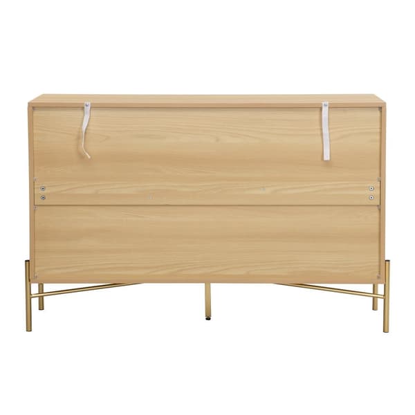 Moderne skænk - med 2 låger og 3 skuffer - MDF - Natural