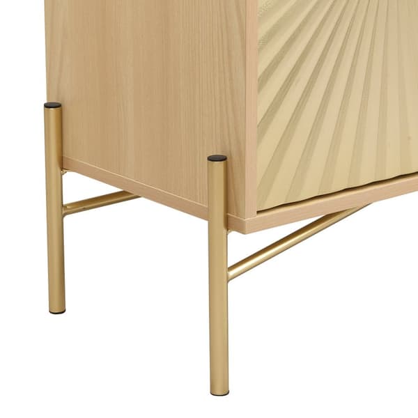 Moderne skænk - med 2 låger og 3 skuffer - MDF - Natural