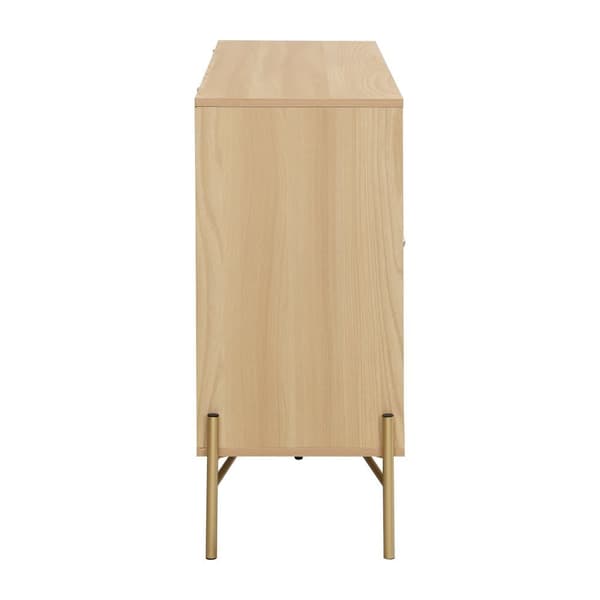 Moderne skænk - med 2 låger og 3 skuffer - MDF - Natural