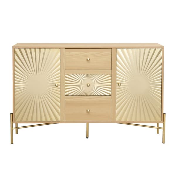 Modern skänk - med 2 dörrar och 3 lådor - MDF - Natur