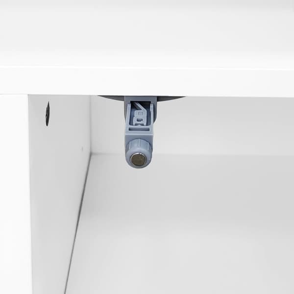 Moderne skænk med LED - 3 låger og 5 åbne rum - hvid