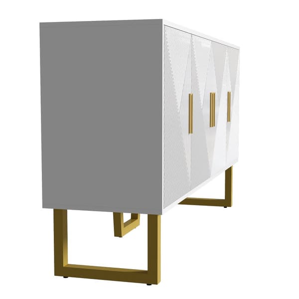 Modernt sideboard - 4 dörrar med justerbara hyllor - Vit