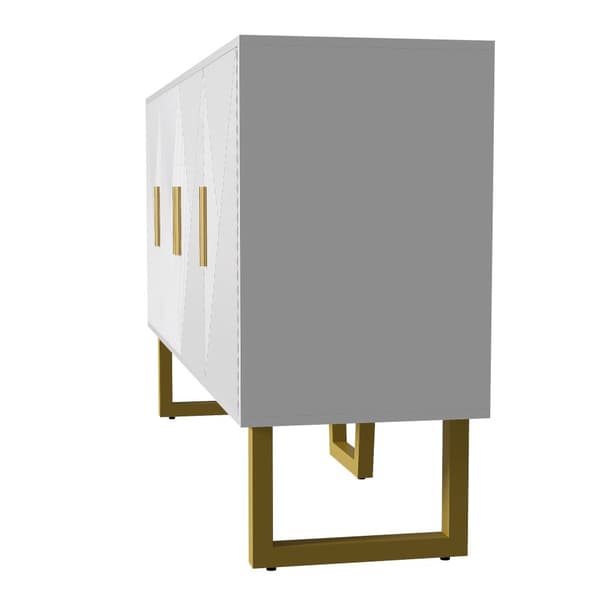 Modernt sideboard - 4 dörrar med justerbara hyllor - Vit