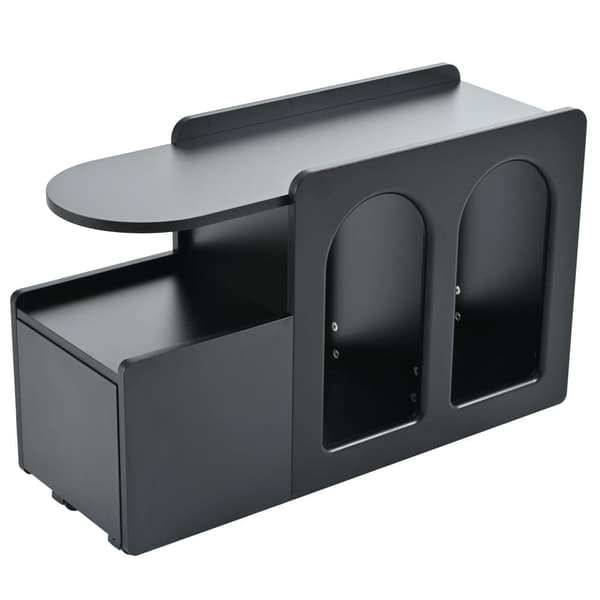 Sideboard på hjul - med multifunktionell förvaring - designunique - Svart