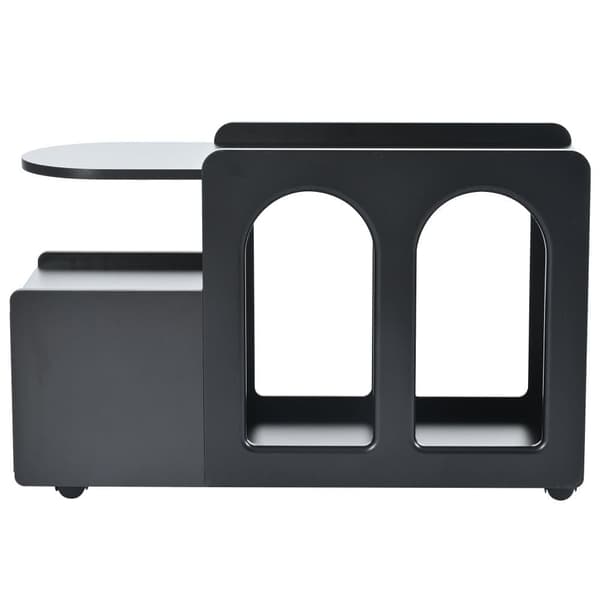 Sideboard på hjul - med multifunktionell förvaring - designunique - Svart