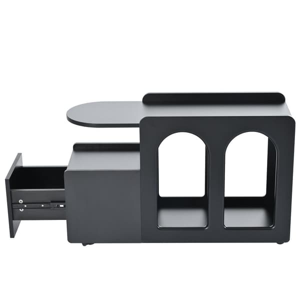 Sideboard på hjul - med multifunktionell förvaring - designunique - Svart