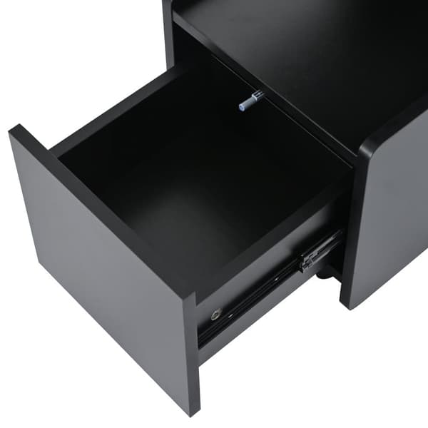 Sideboard på hjul - med multifunktionell förvaring - designunique - Svart