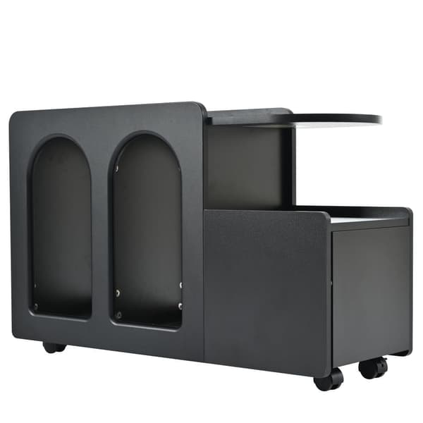 Sideboard på hjul - med multifunktionell förvaring - designunique - Svart
