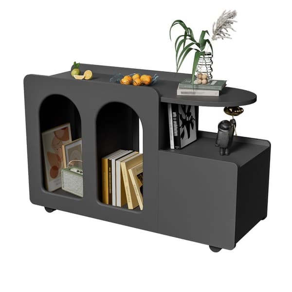 Sideboard på hjul - med multifunktionell förvaring - designunique - Svart